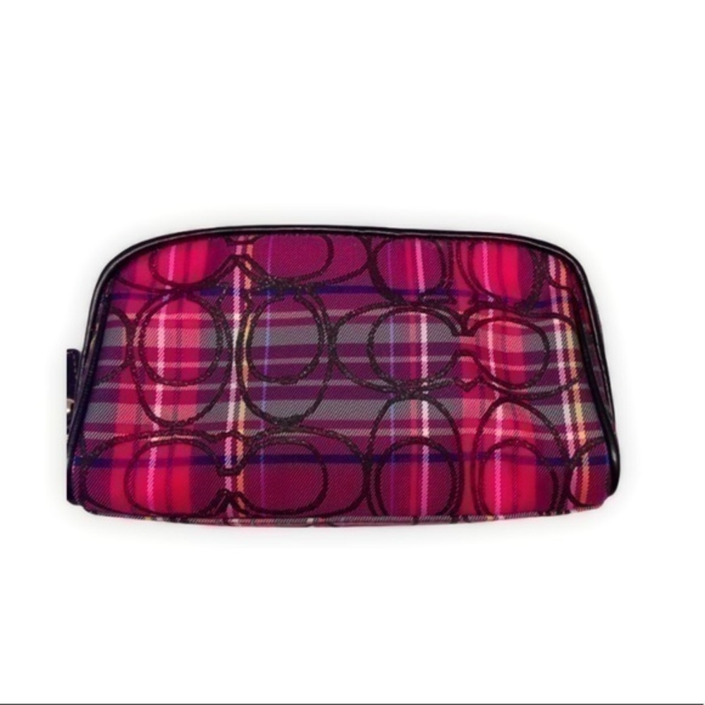 COACH pink vintage y2k tarlatant cosmetic makeup toiletry case